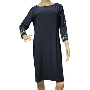 Women's Nik and Nash Black Beaded Rhinestone Dress